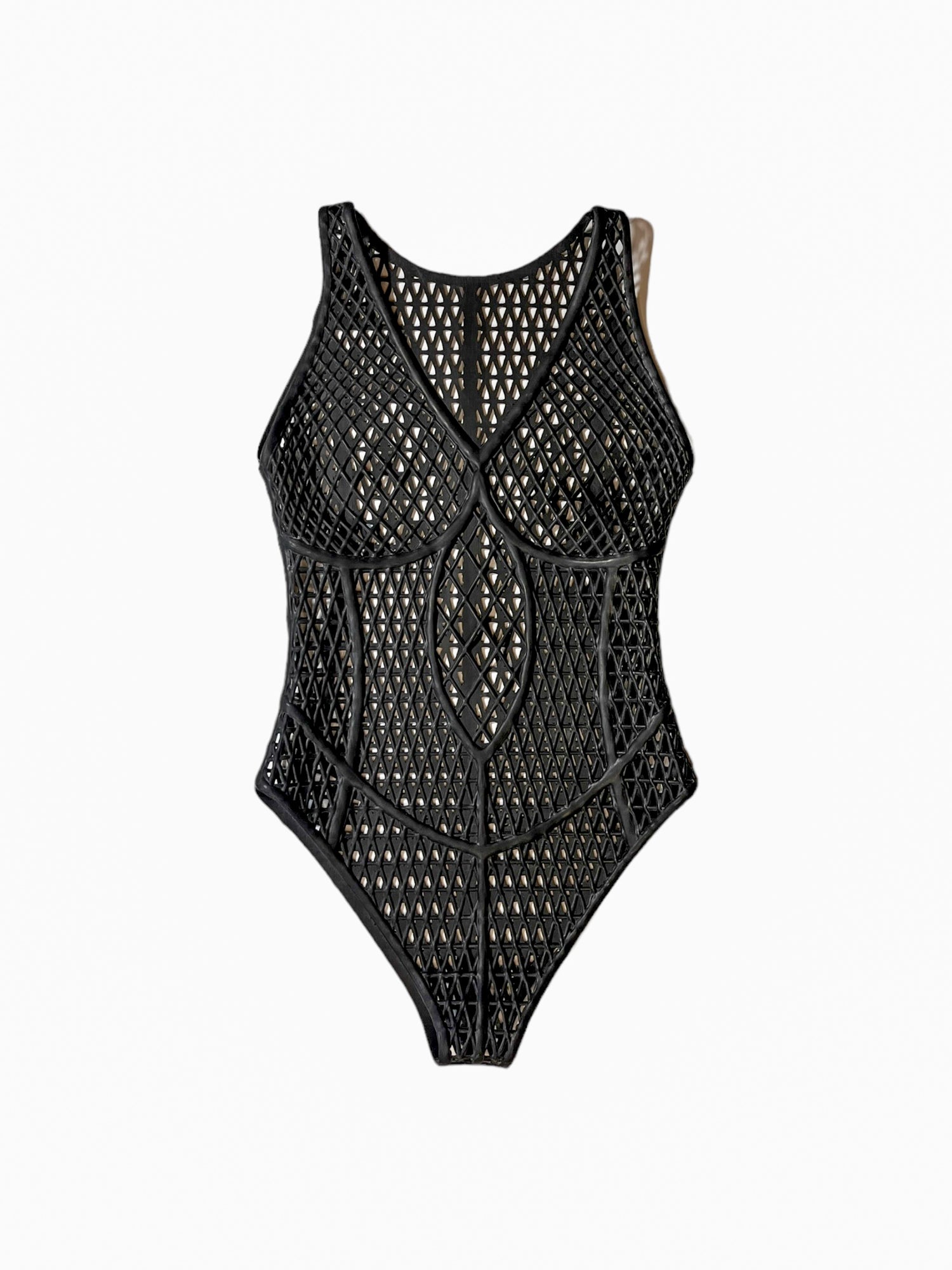 3D Latex Bodice - Caged Virgin - Black