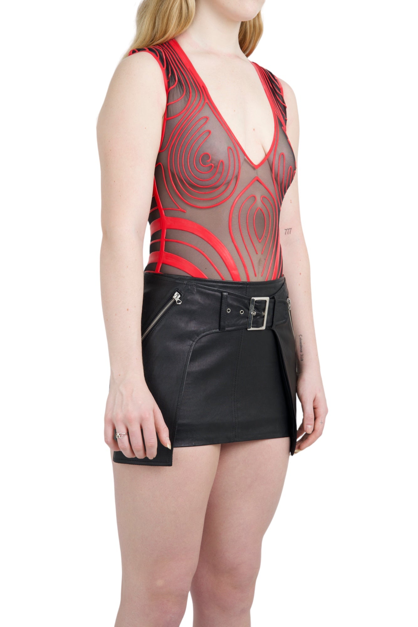 Leather Mini Skirt Black