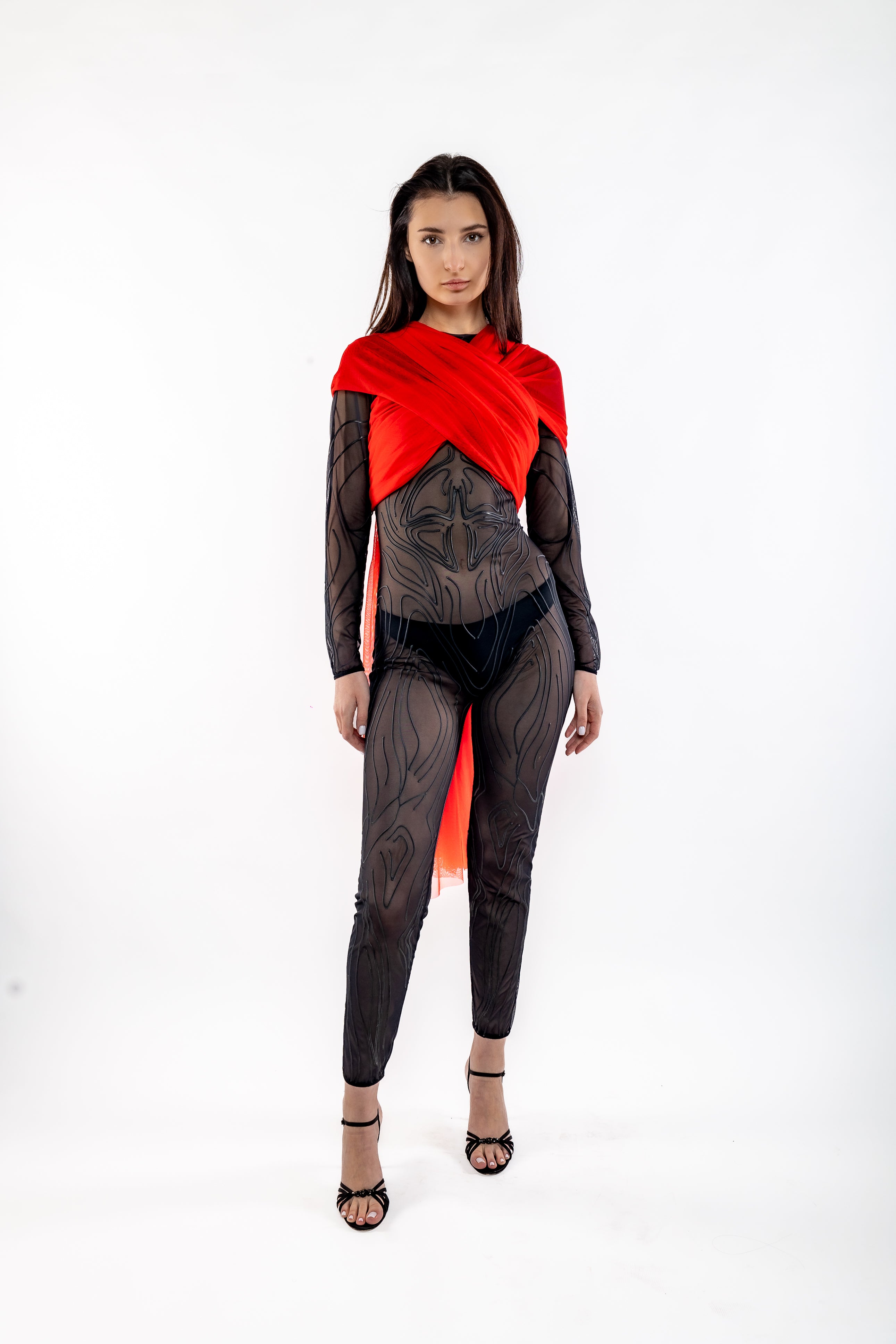 Nominal London 4-way Mesh Scarf, Drape - Feminine Styling