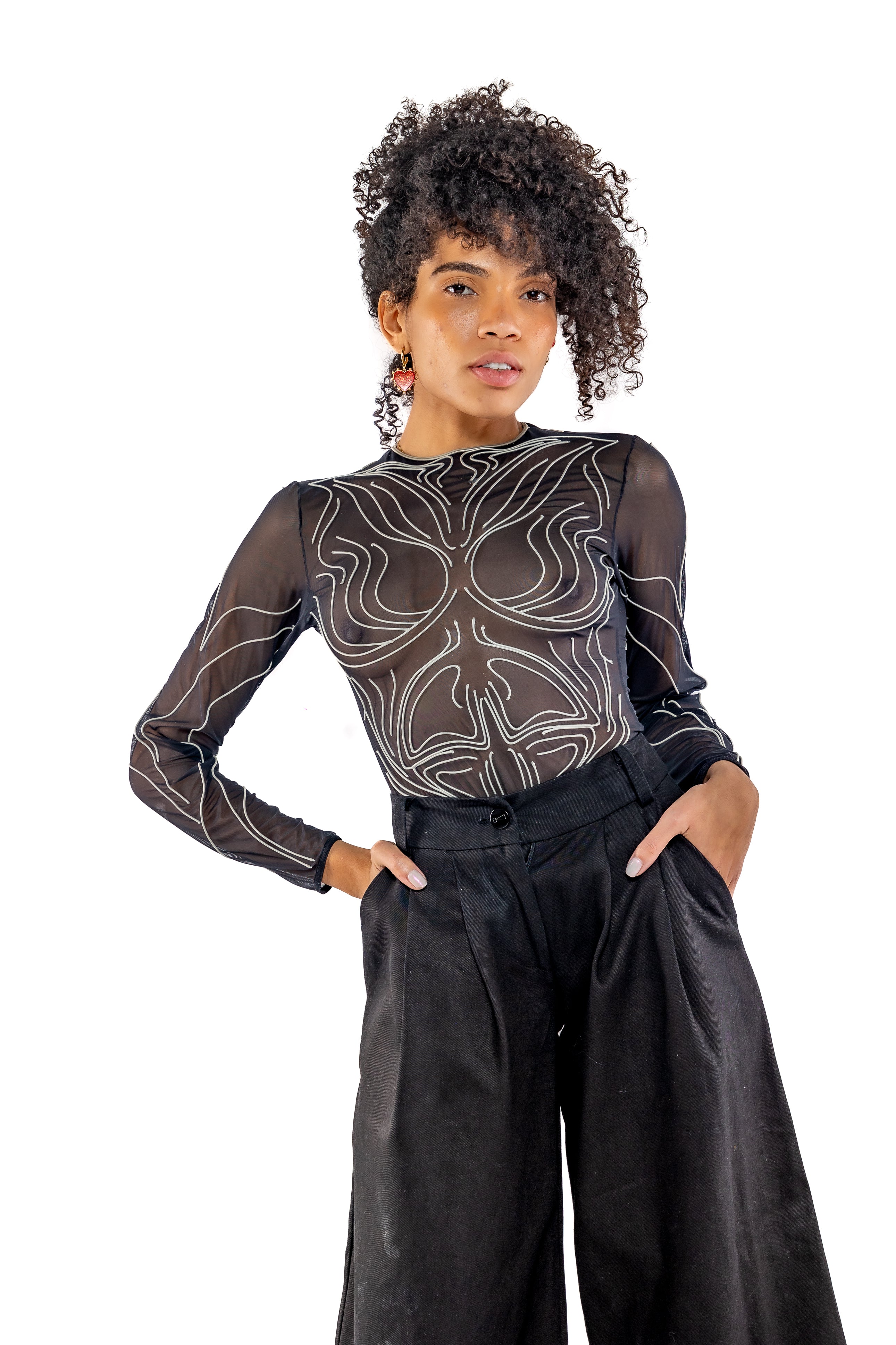 Suki Pants - Pleated Palazzo Pants - Black