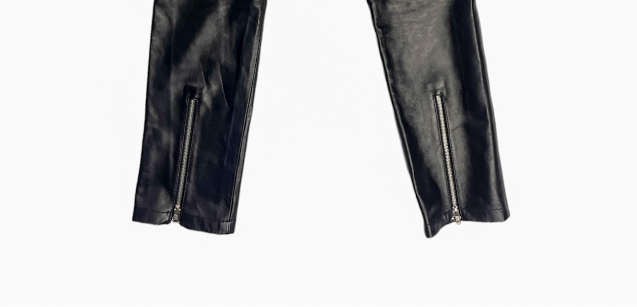Leather Biker Trousers Black