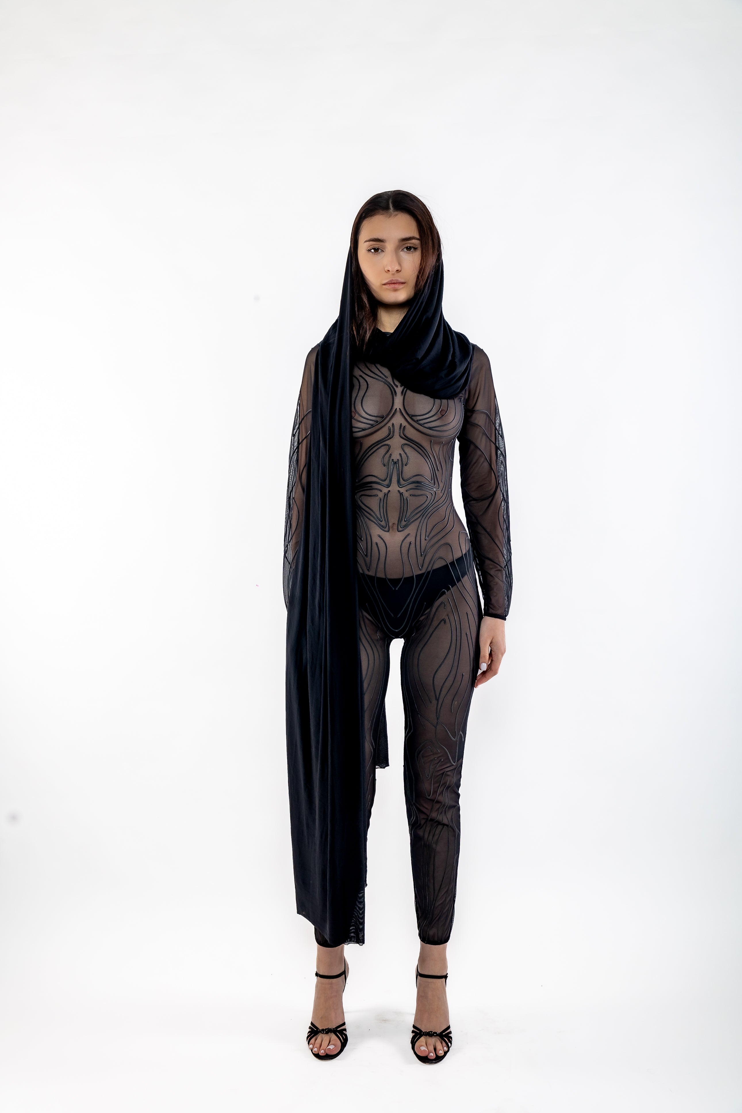 Nominal London 4-way Mesh Scarf, Drape - Feminine Styling