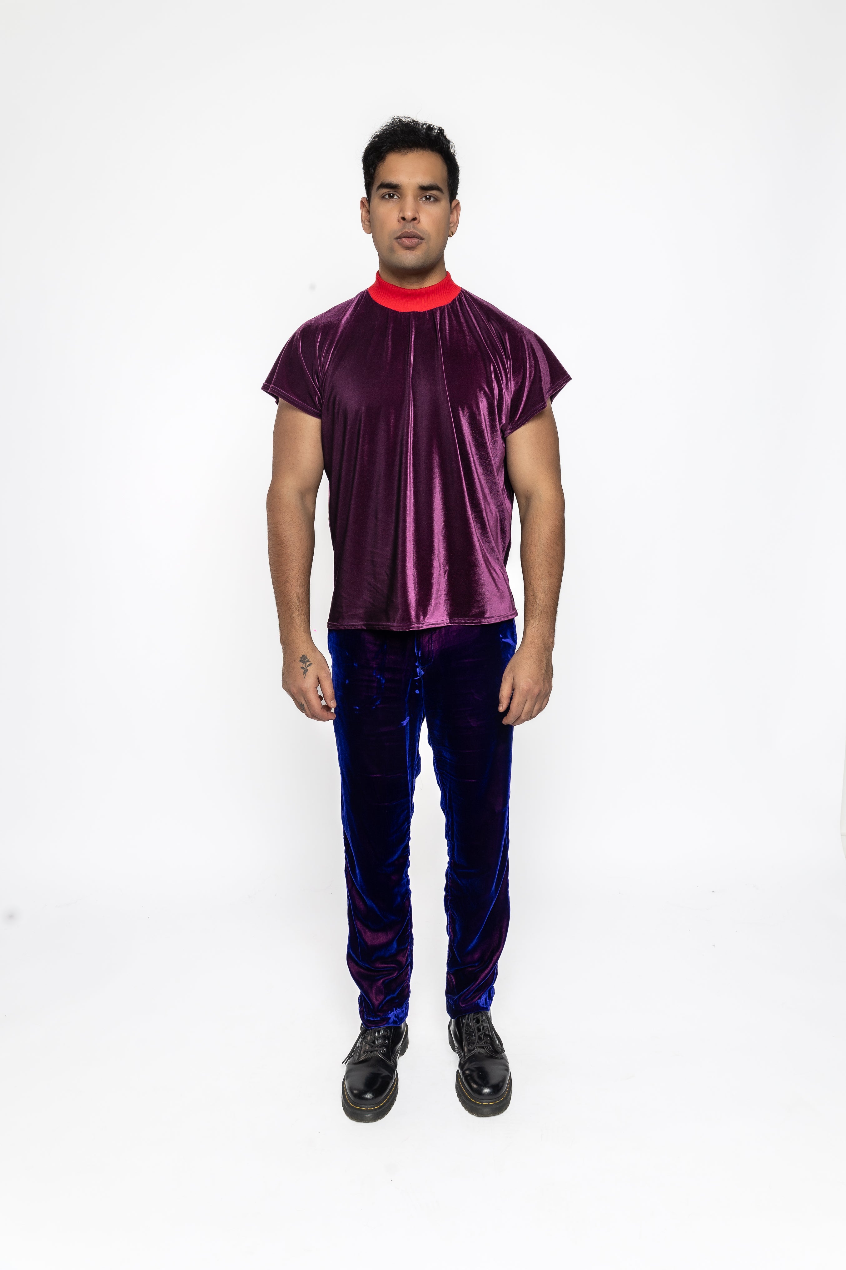 Alex - Velvet Suit Trousers Purple