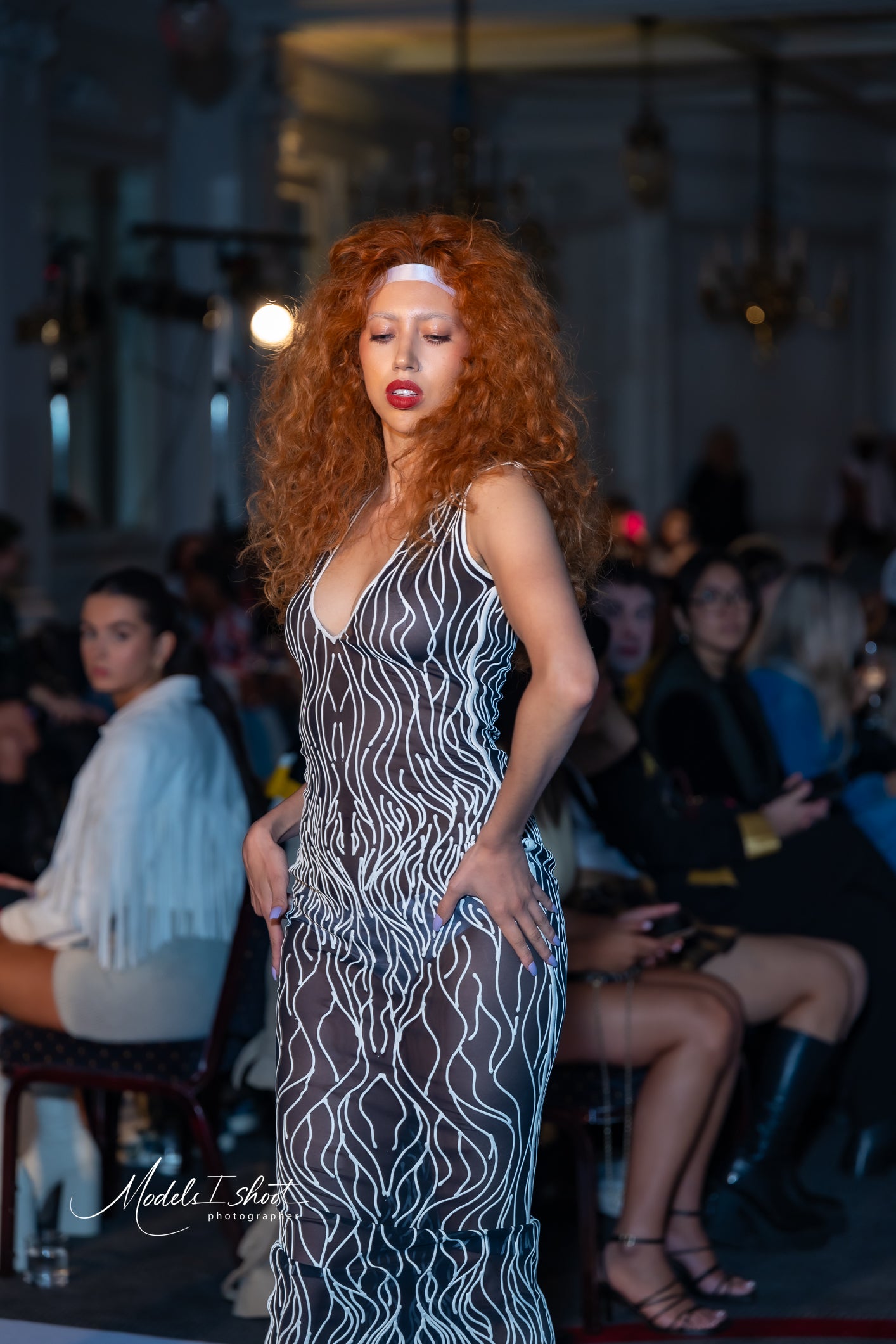 Victoria Black and White 3D Latex Dress