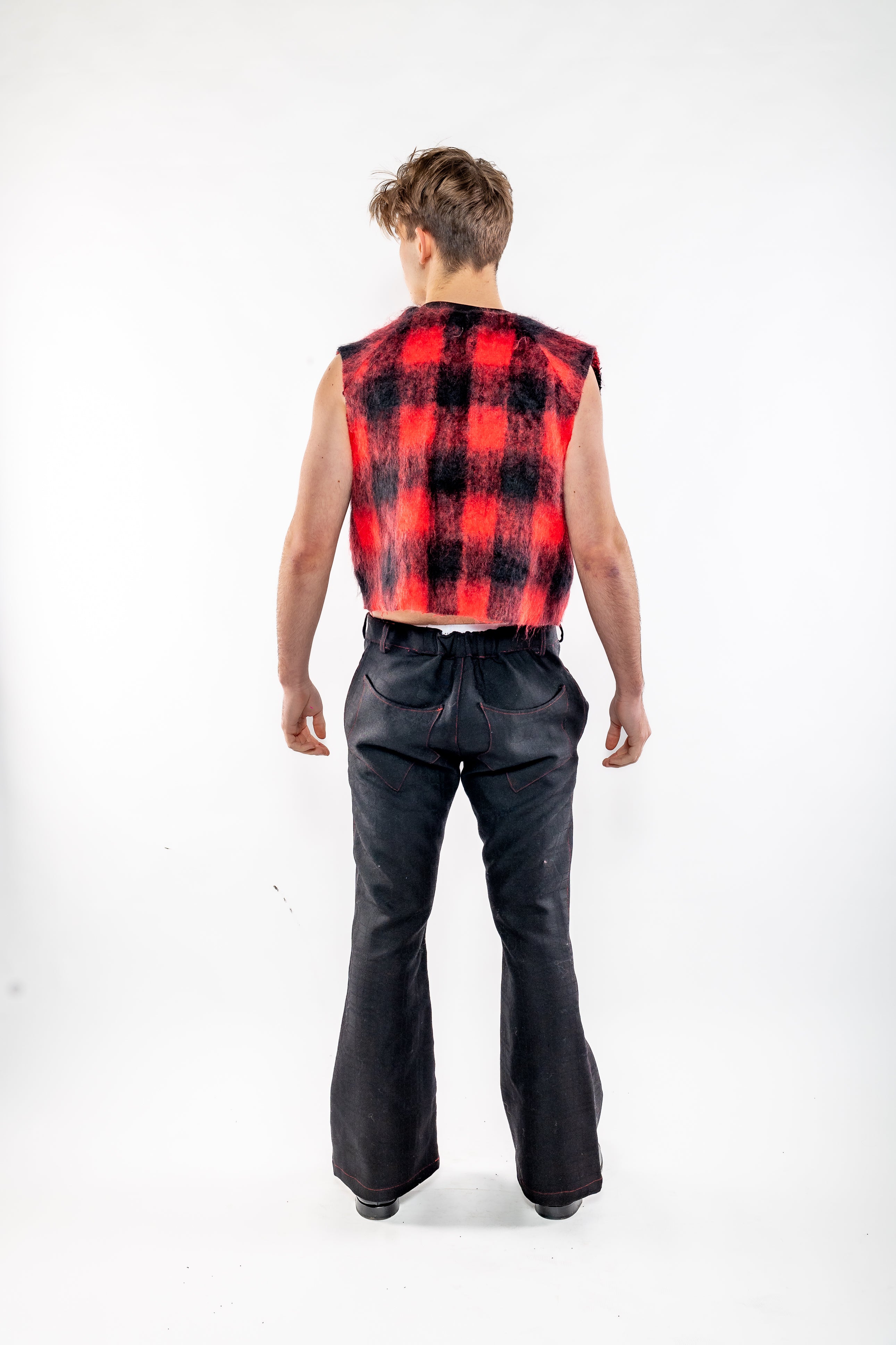 Red Ombré Mohair Vest - Masculine Styling