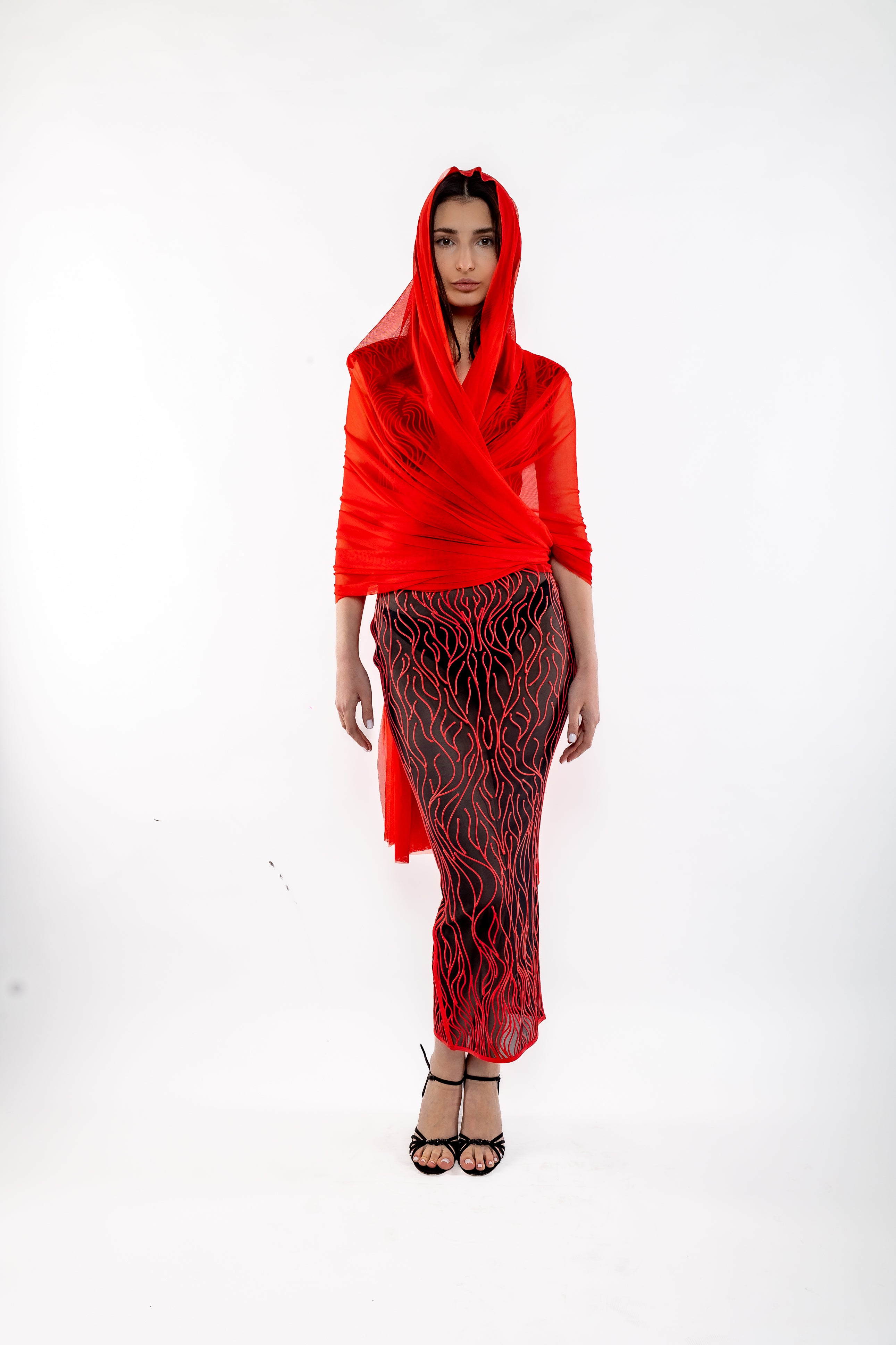 Nominal London 4-way Mesh Scarf, Drape - Feminine Styling