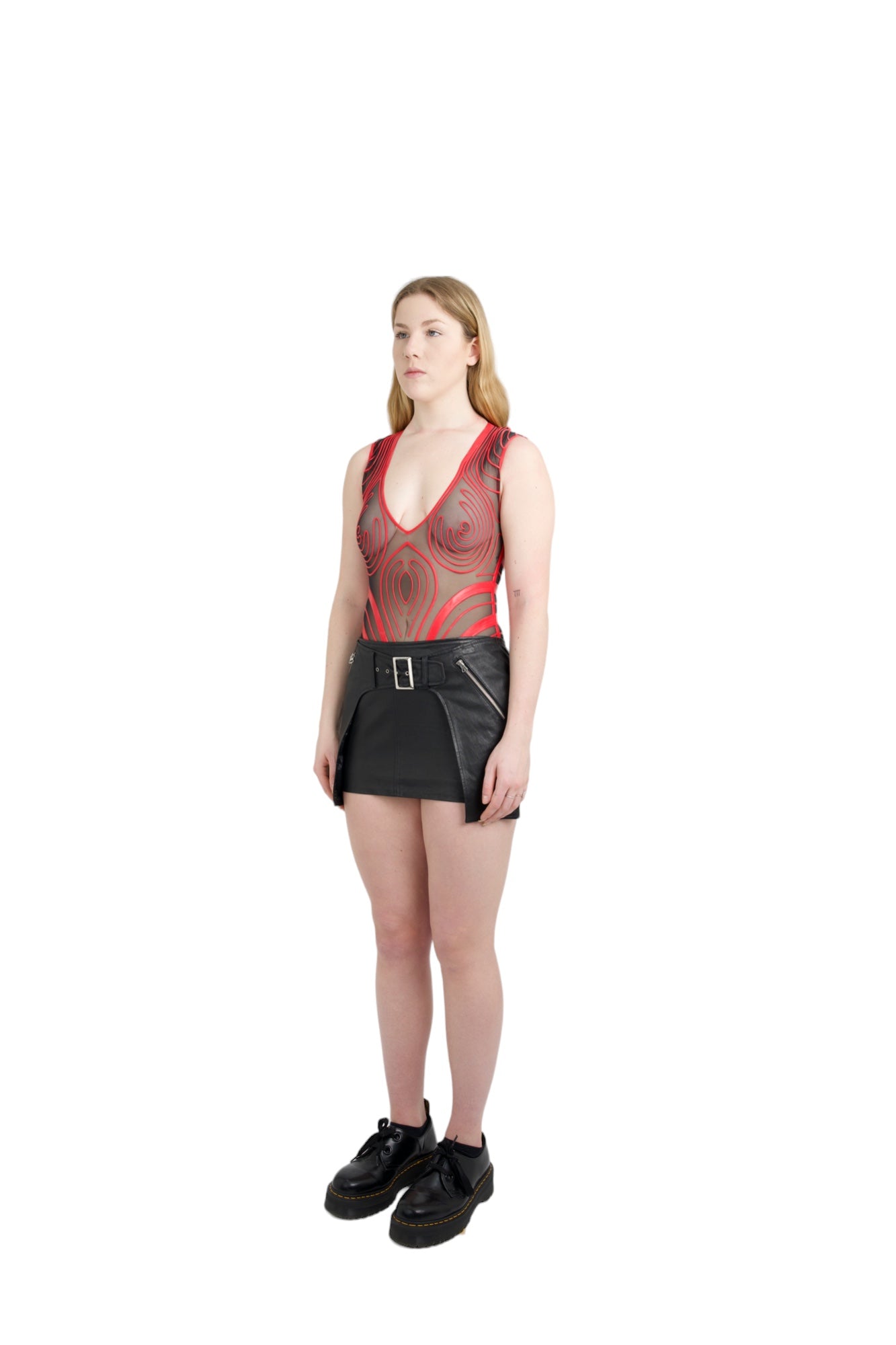 Leather Mini Skirt Black