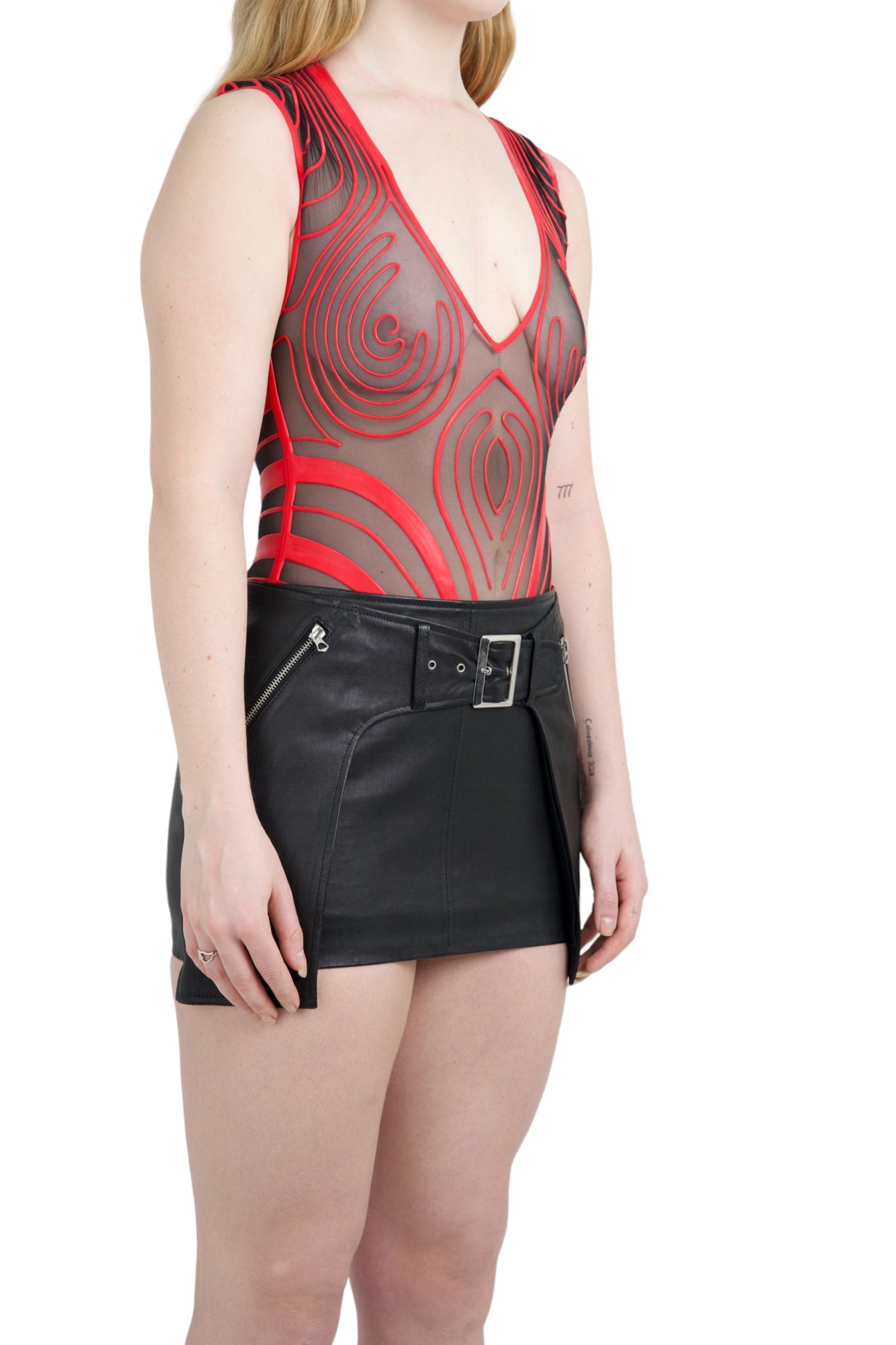 Leather Mini Skirt Black