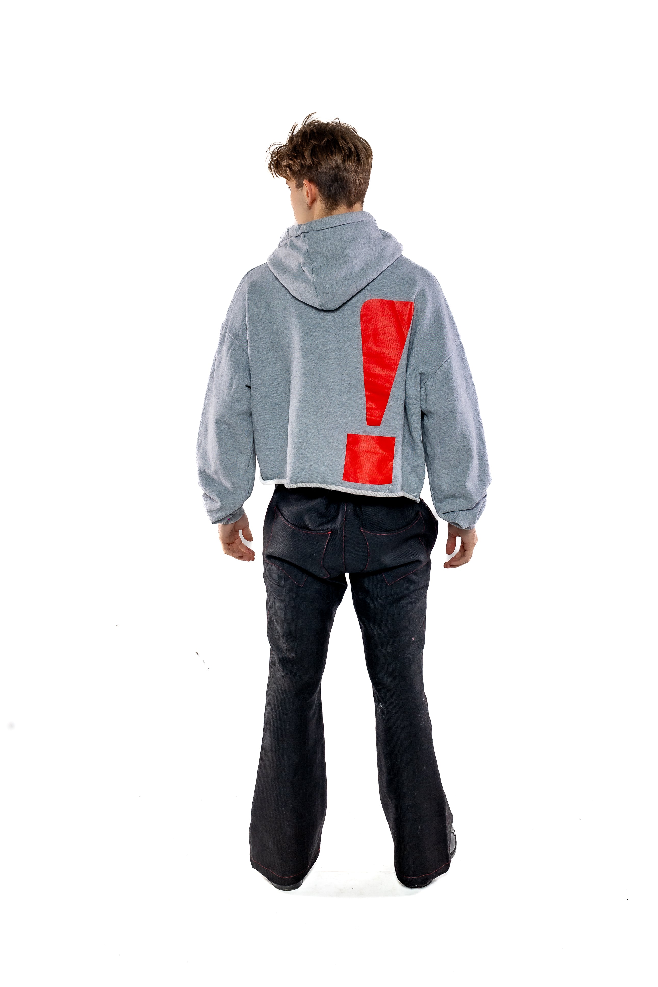 Nominal London Cropped Hoodie - Masculine Styling - GREY