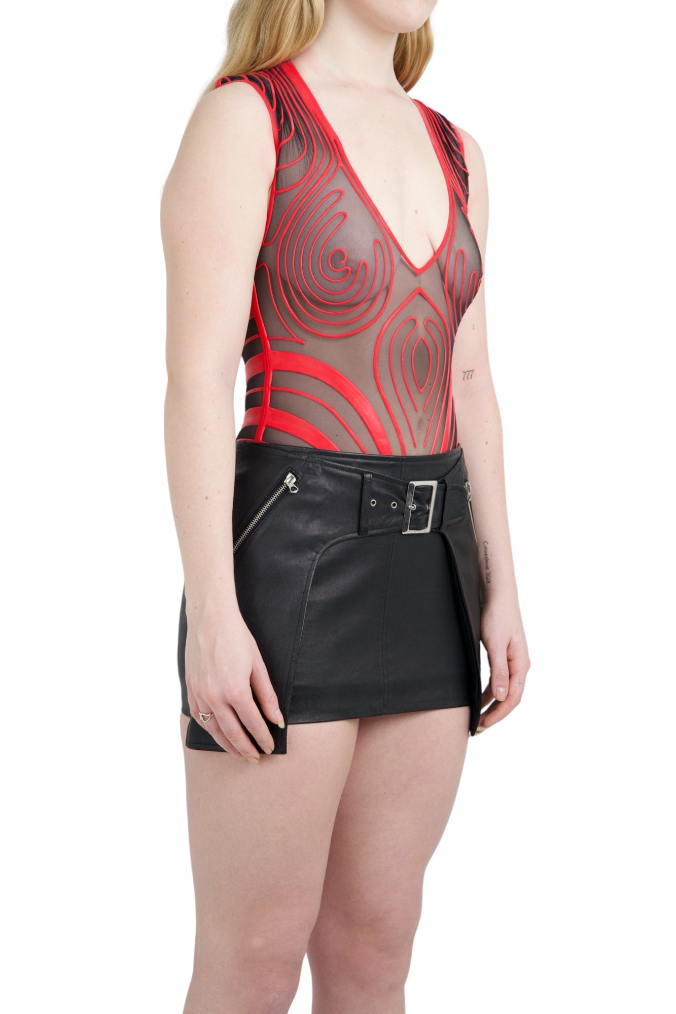 Leather Mini Skirt Black