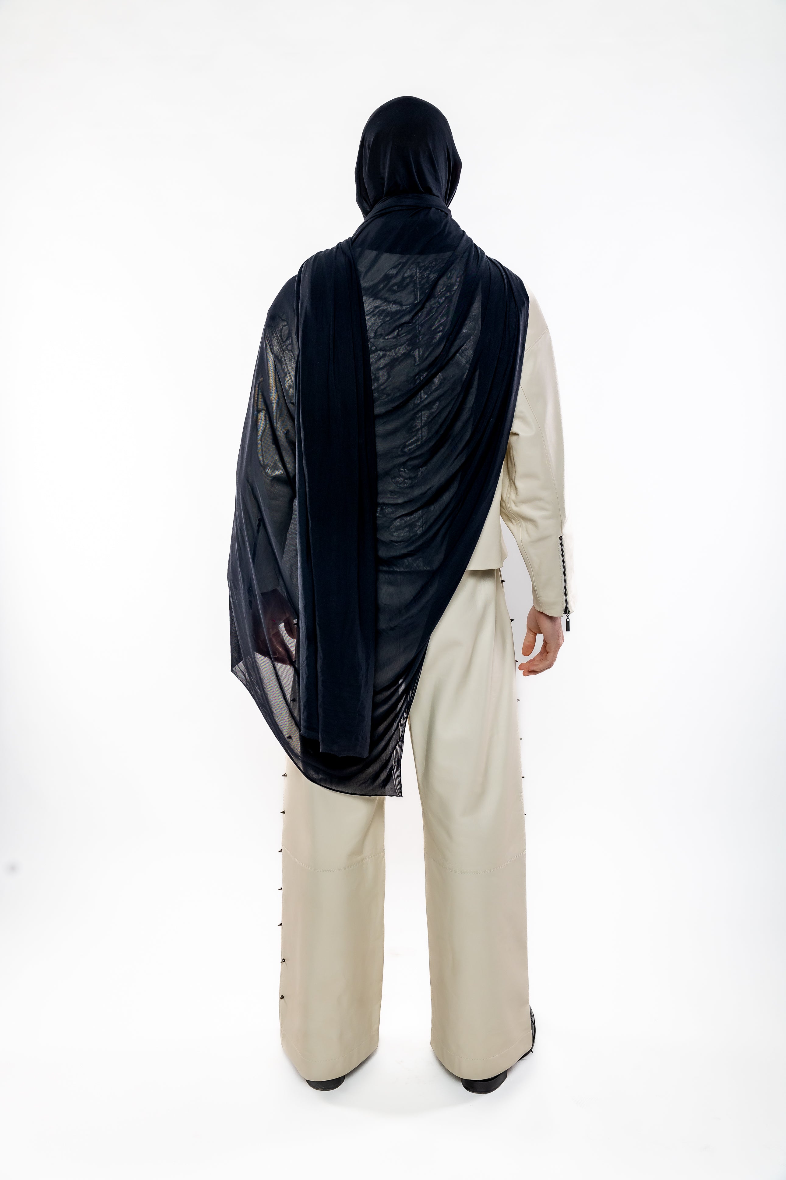 Nominal London 4-way Mesh Scarf, Drape - Black - Masculine Styling