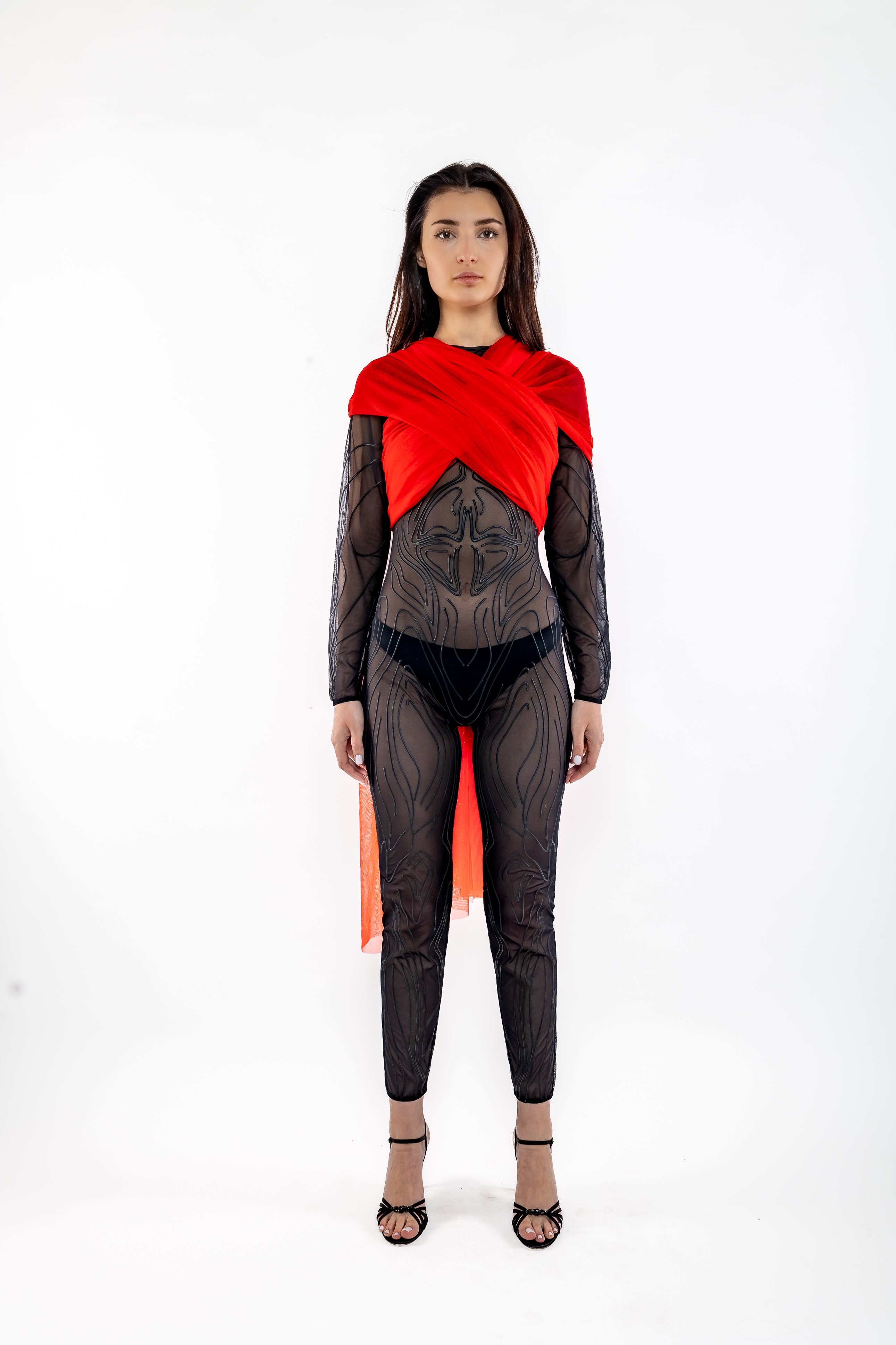 Nominal London 4-way Mesh Scarf, Drape - Feminine Styling