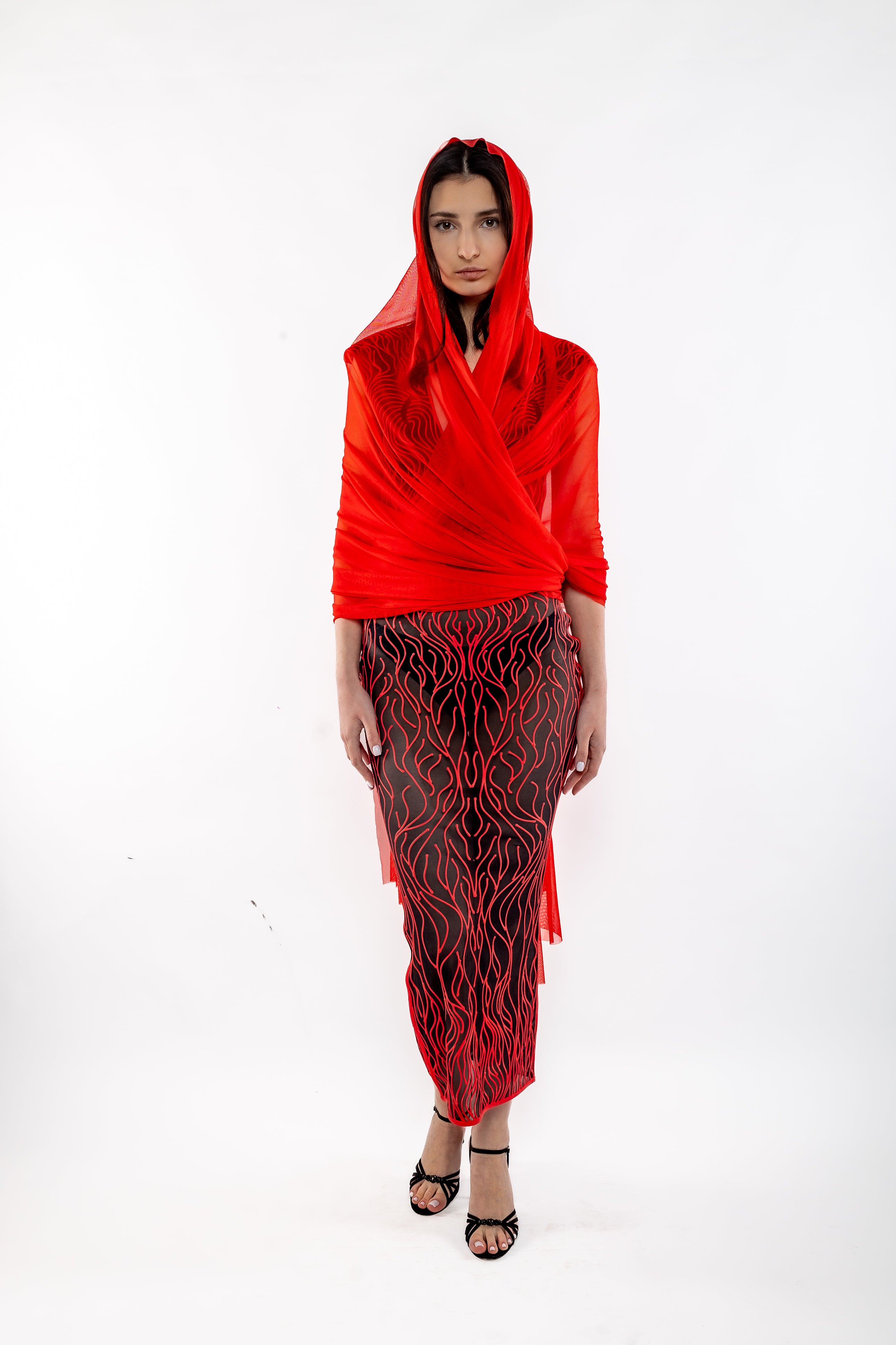 Nominal London 4-way Mesh Scarf, Drape - Feminine Styling