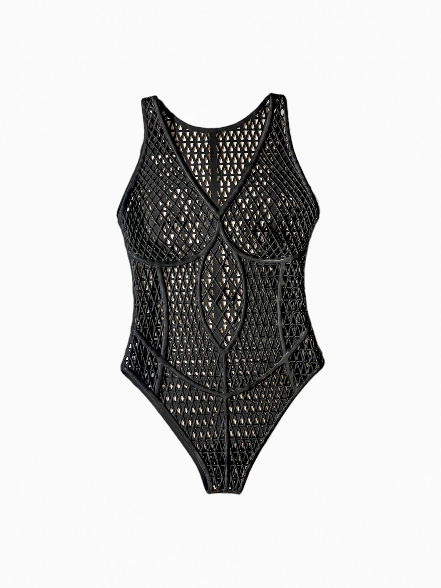 3D Latex Bodice - Caged Virgin - Black