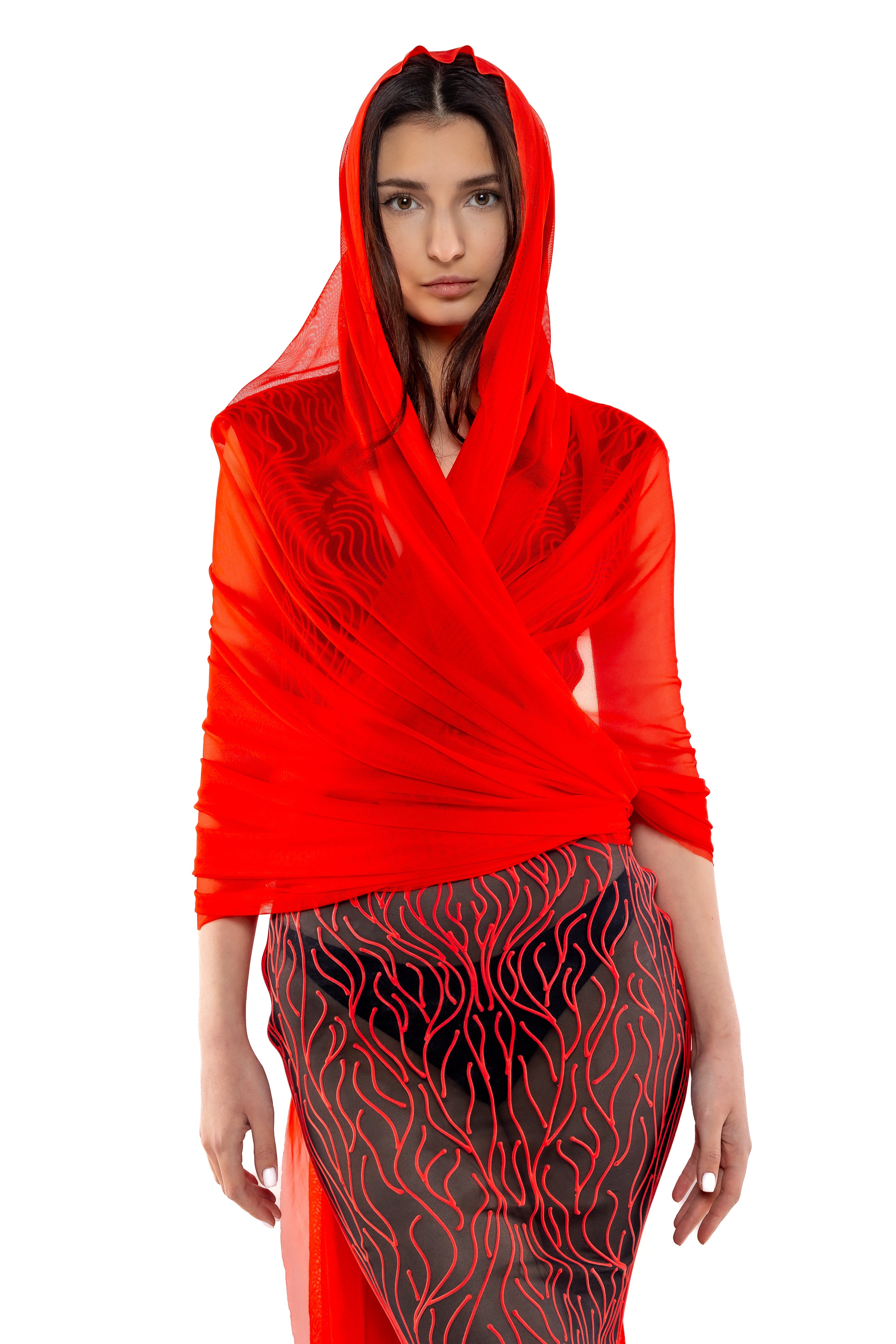 Nominal London 4-way Mesh Scarf, Drape - Feminine Styling