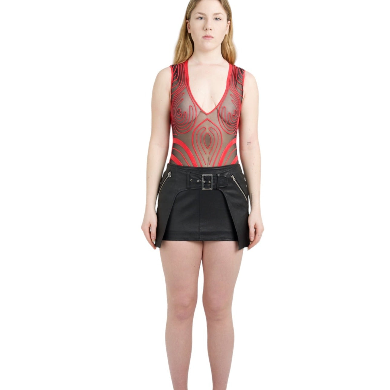 Leather Mini Skirt Black