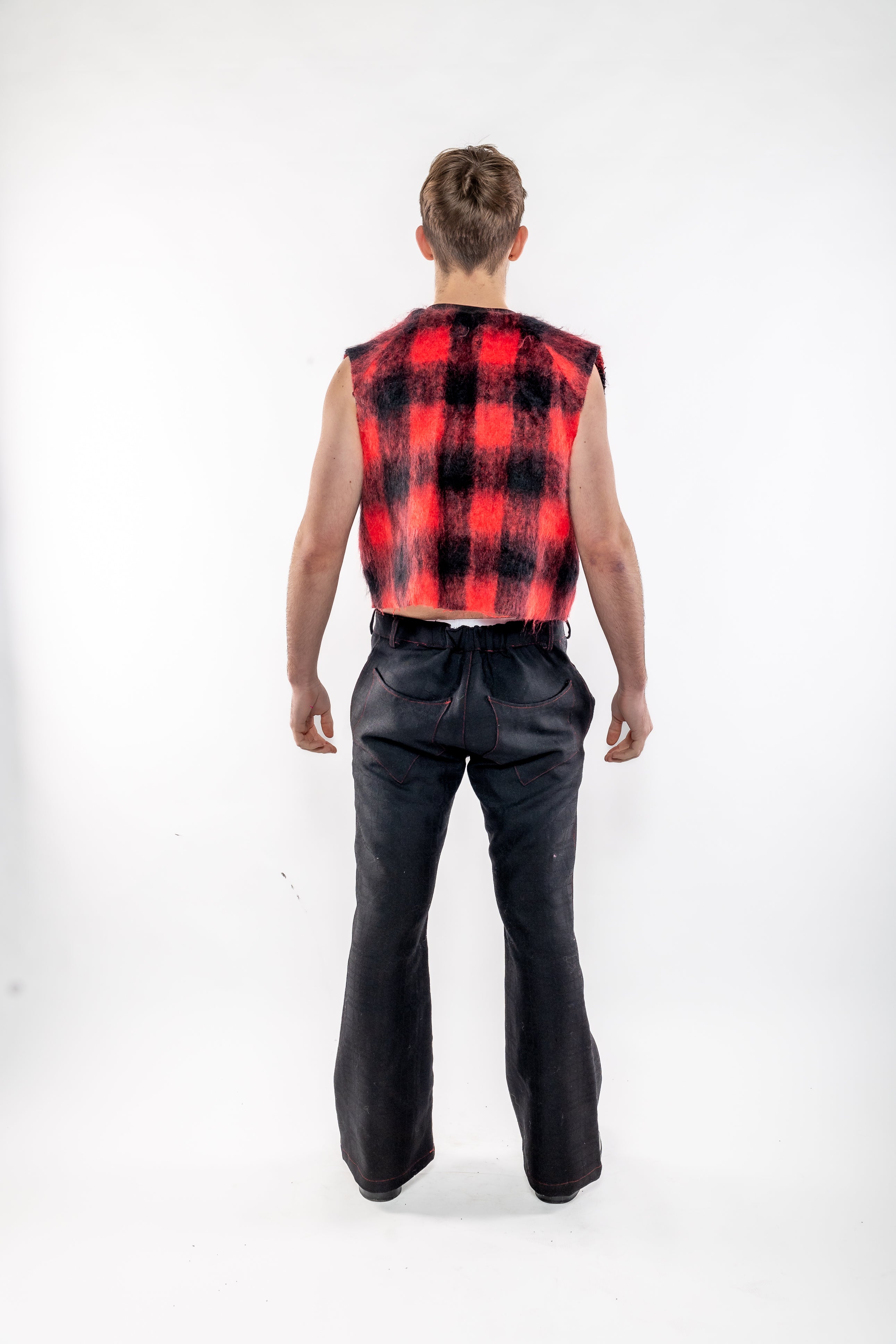 Red Ombré Mohair Vest - Masculine Styling