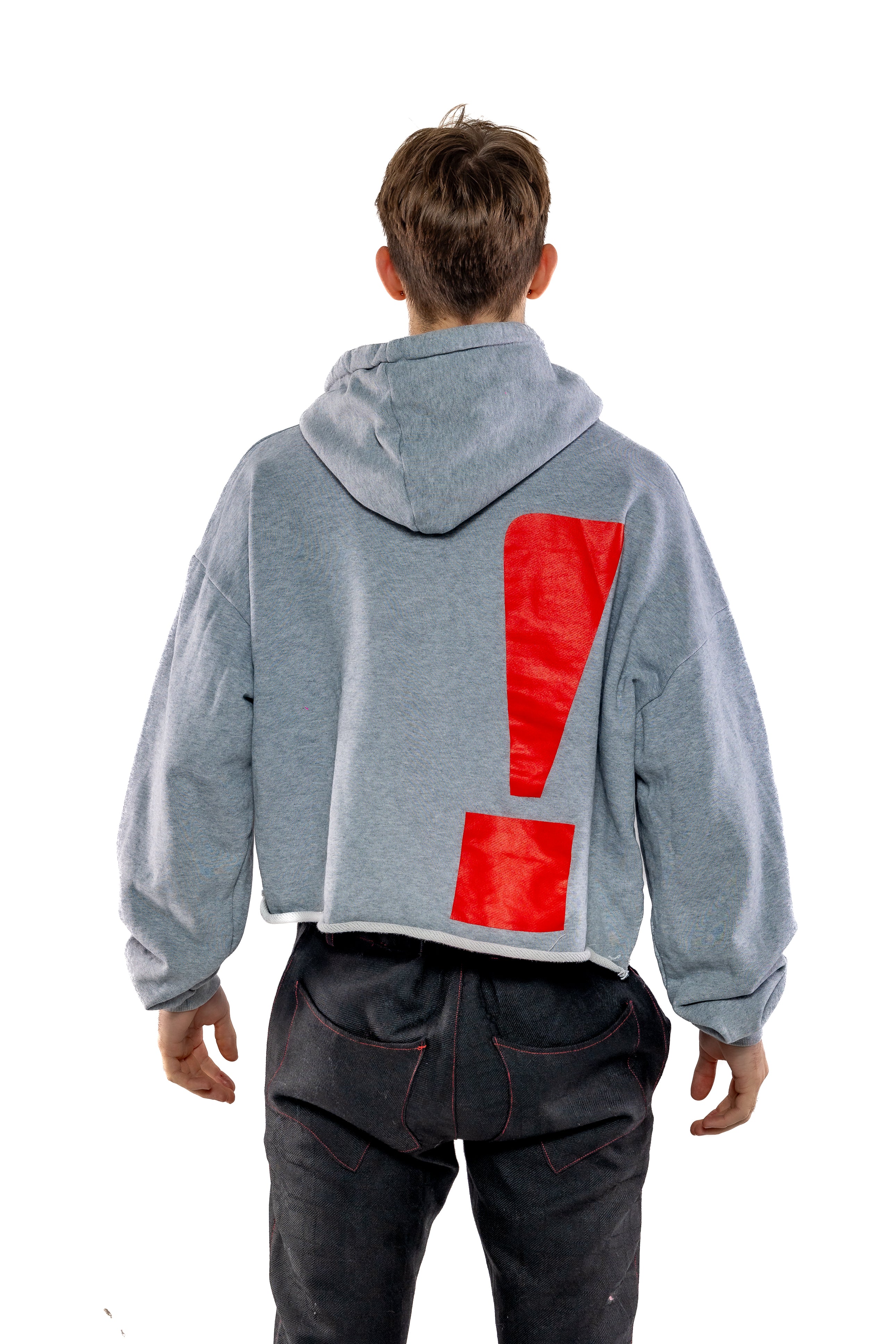Nominal London Cropped Hoodie - Masculine Styling - GREY