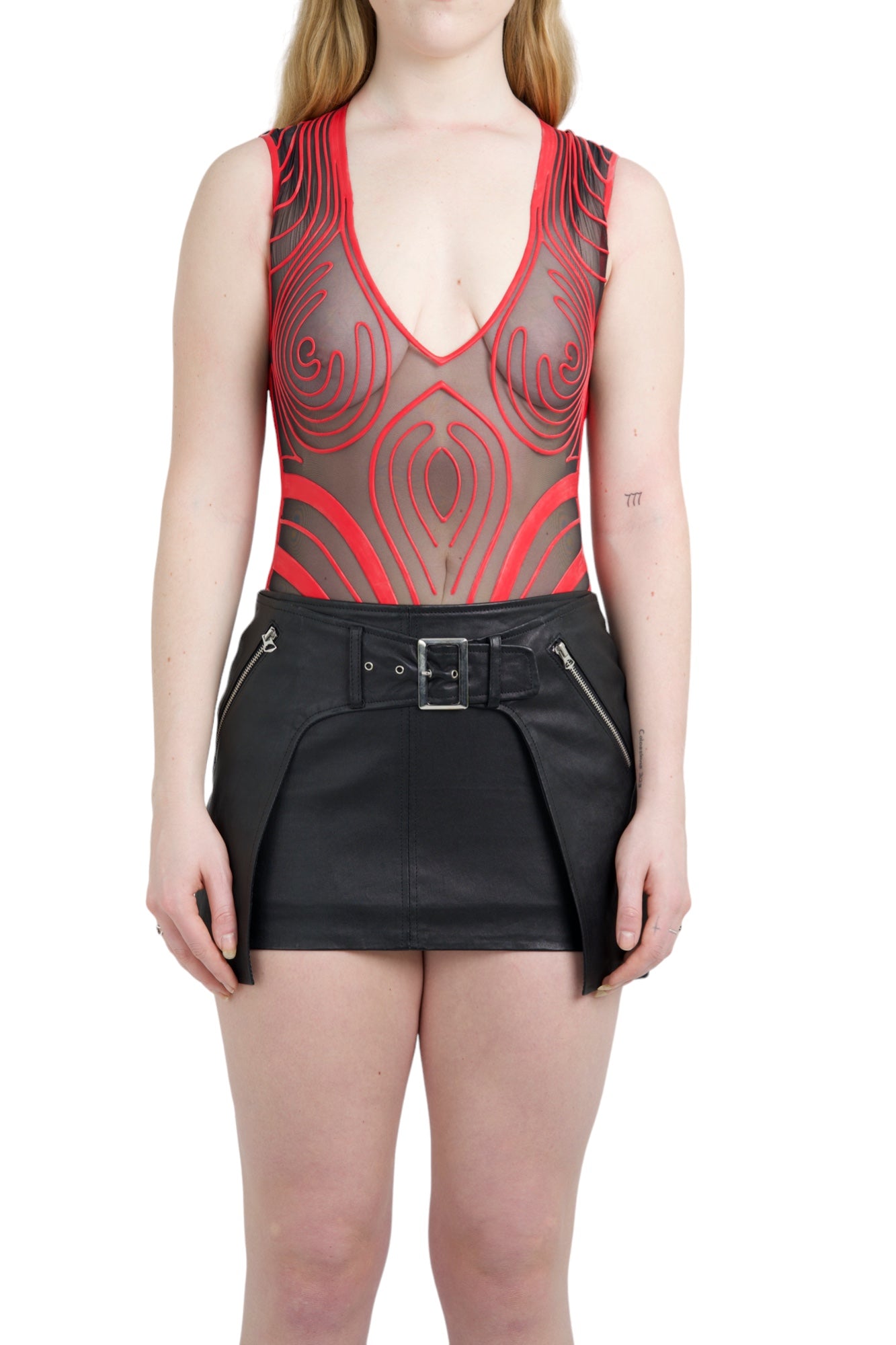 Leather Mini Skirt Black