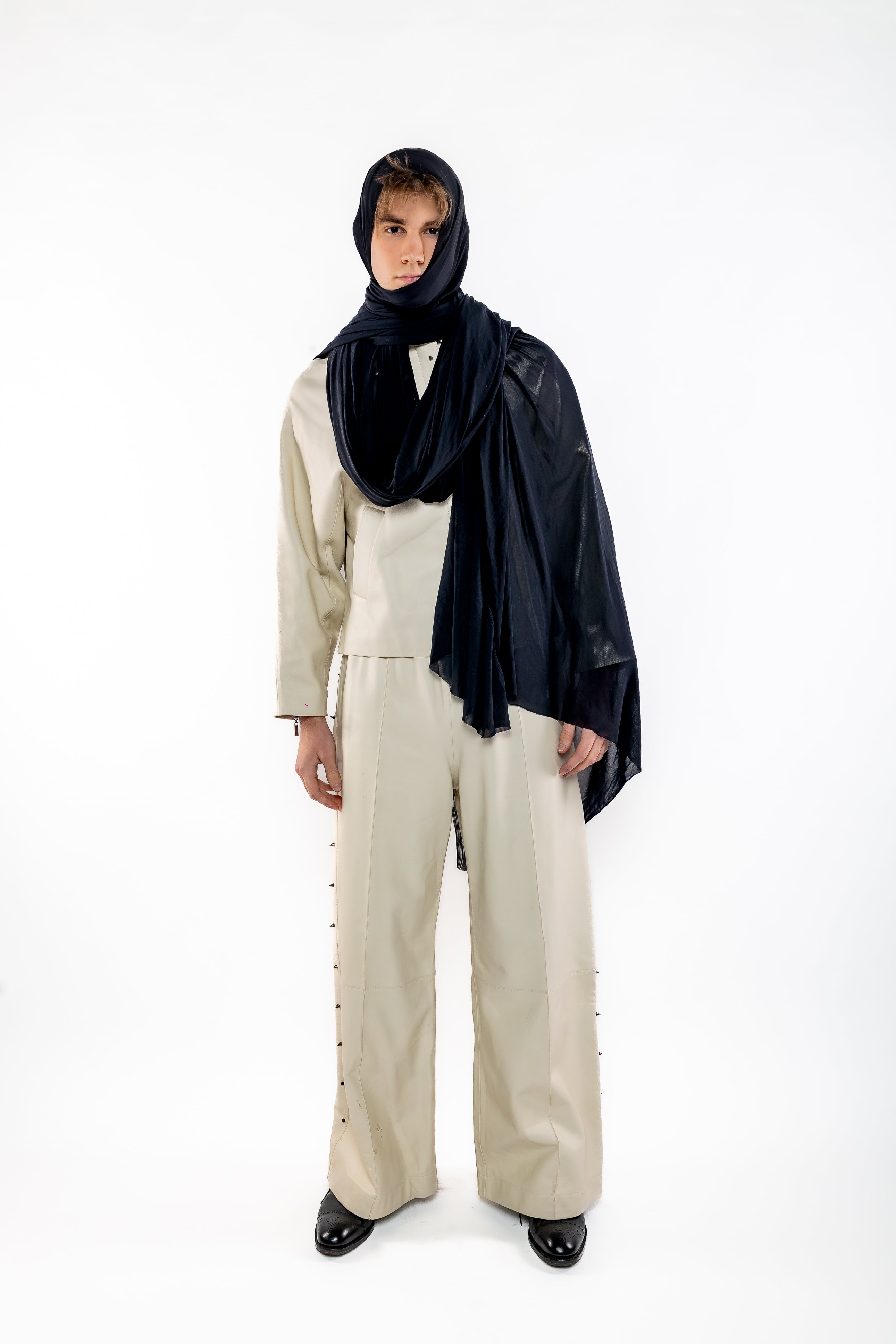 Nominal London 4-way Mesh Scarf, Drape - Black - Masculine Styling