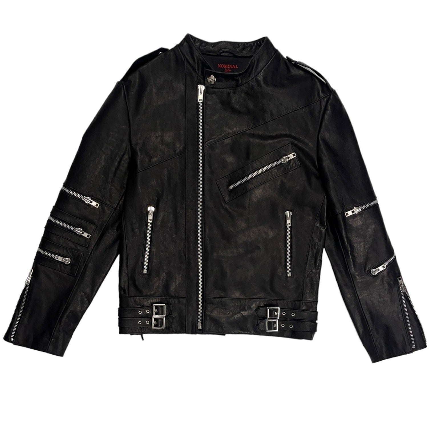 Nominal London Black Leather Biker Jacket - Masculine Style