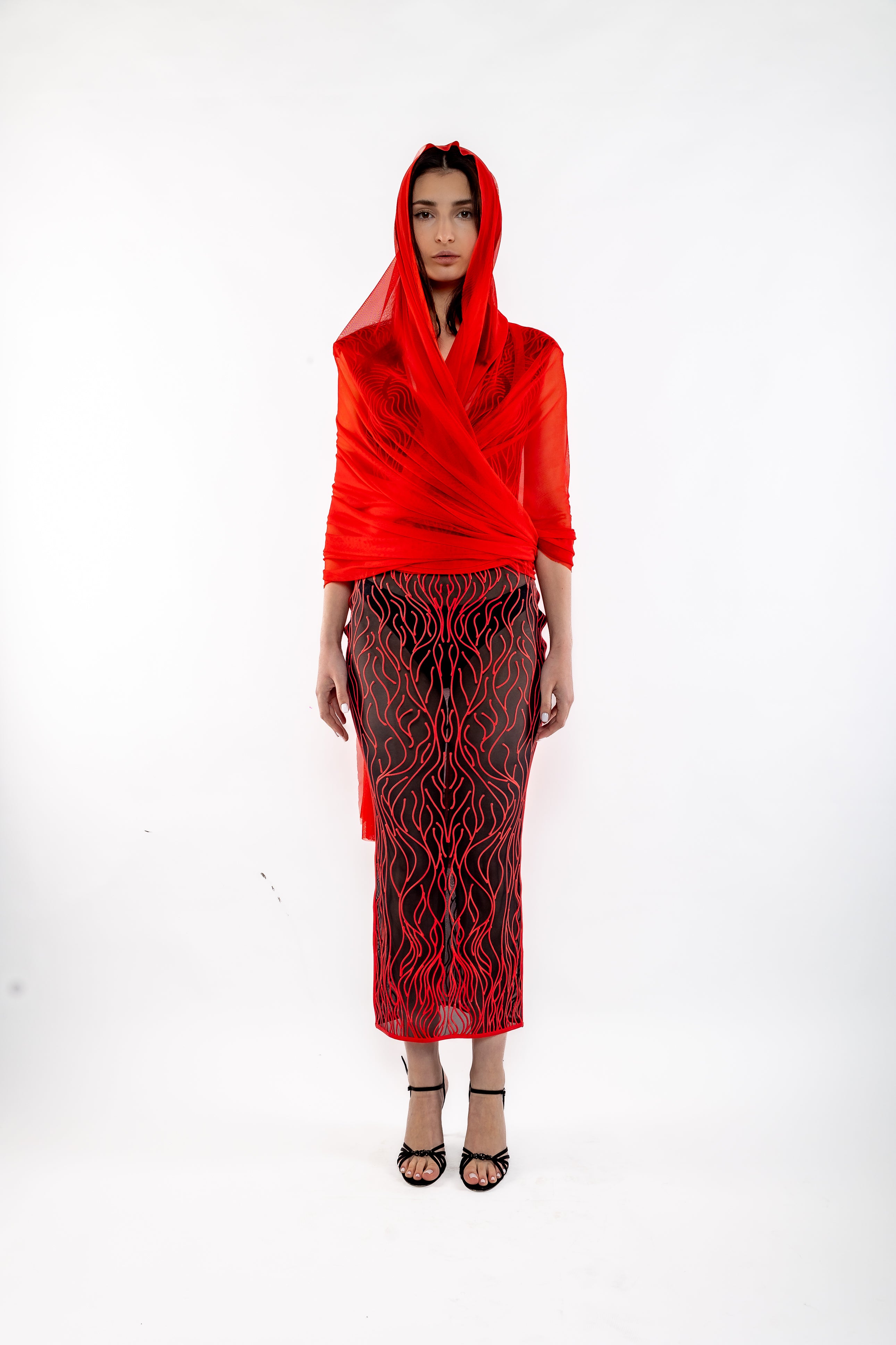 Nominal London 4-way Mesh Scarf, Drape - Feminine Styling