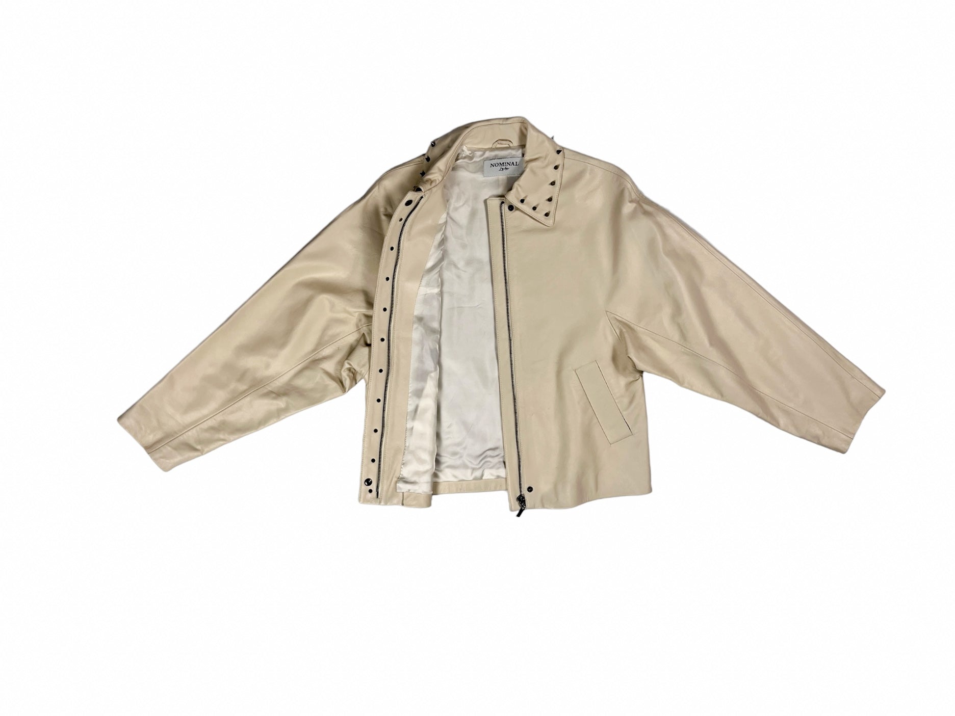 Nominal London Off White Leather Jacket - Feminine Styling