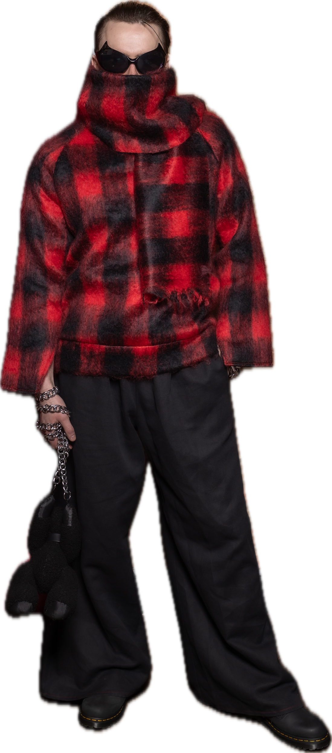 Red mohair Raglan Jumper