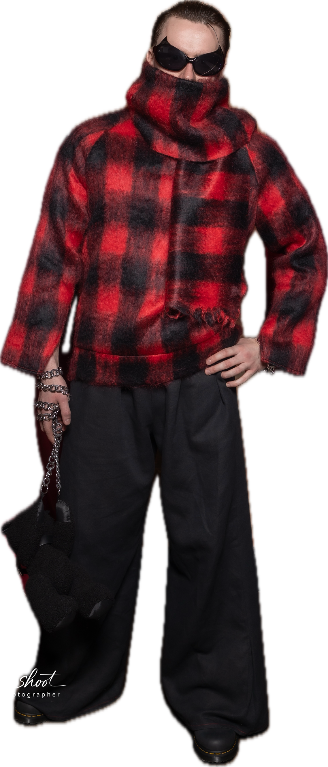 Red mohair Raglan Jumper