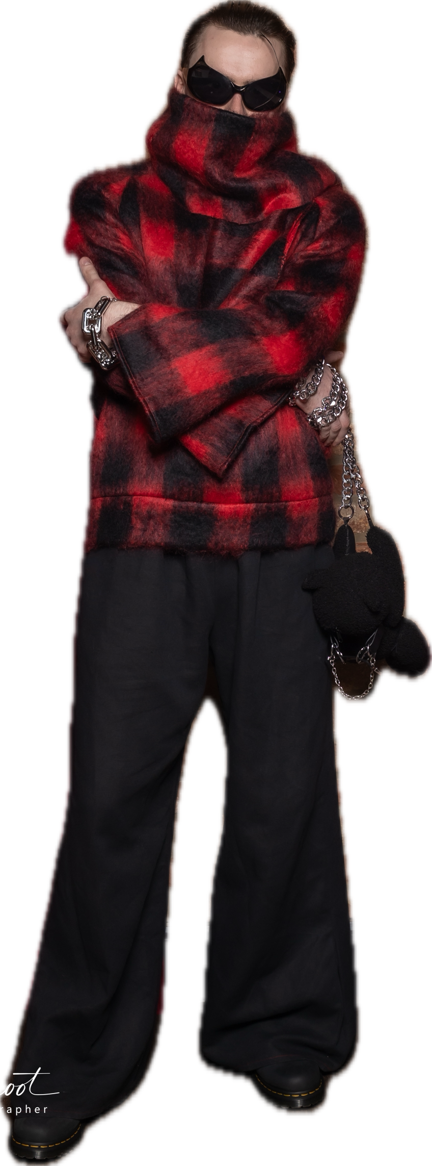 Red mohair Raglan Jumper