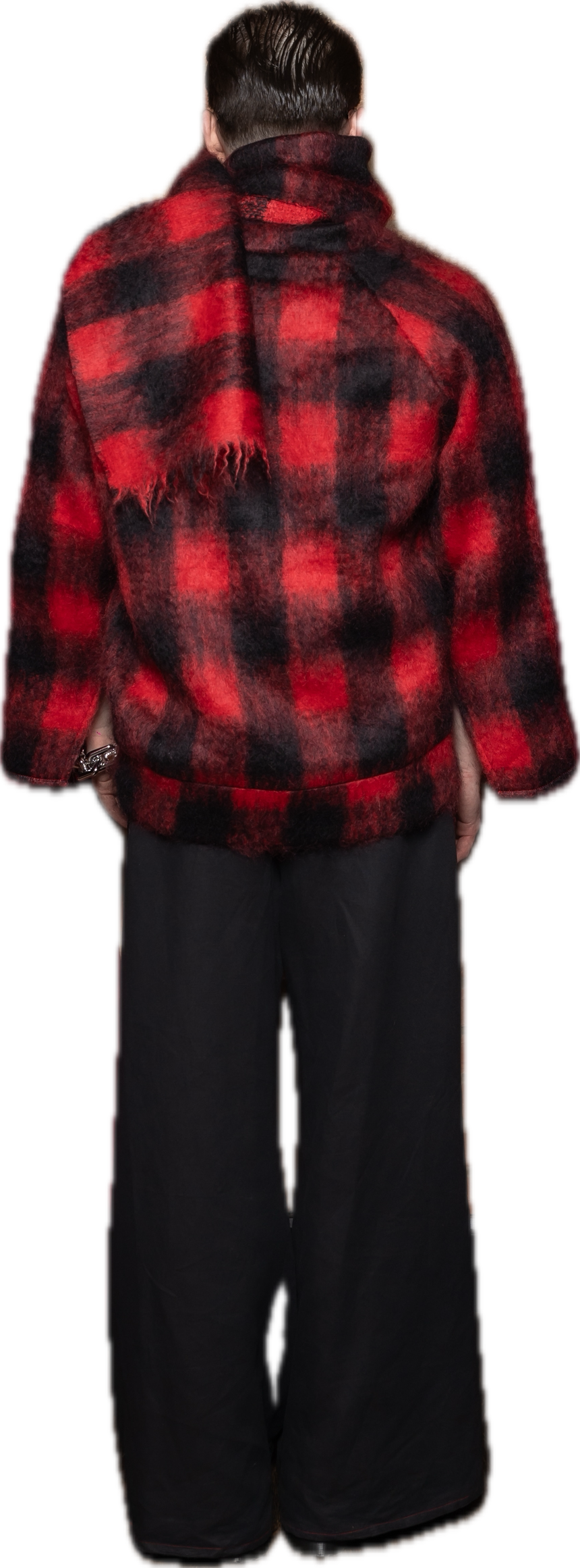 Red mohair Raglan Jumper
