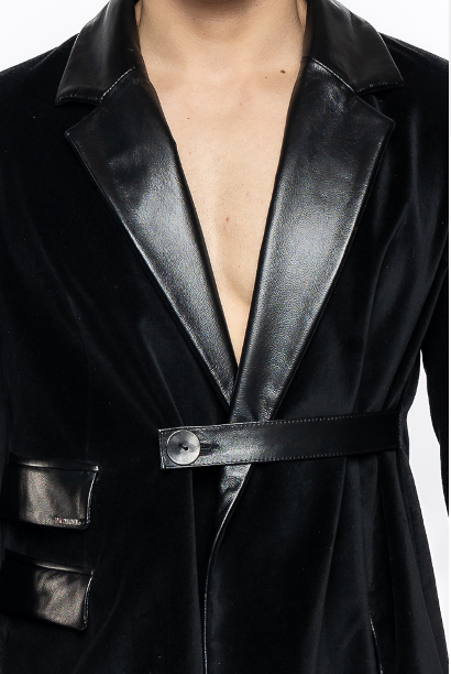 Morgan - Leather Velvet Wrap Blazer