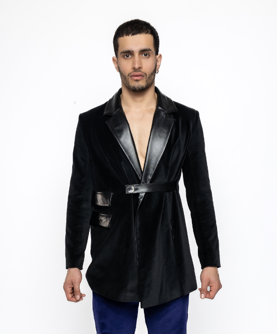 Morgan - Leather Velvet Wrap Blazer