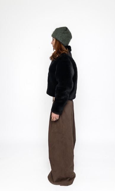 River - Wide Palazzo Trousers in Brown Cotton