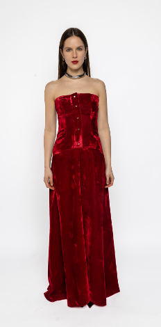 Zoya - Bustier Dress Long - Red