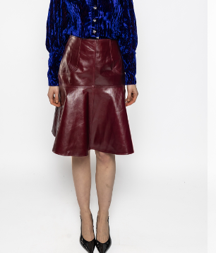 Elodie - Skirt - Red Leather