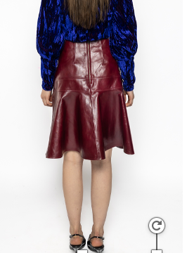 Elodie - Skirt - Red Leather