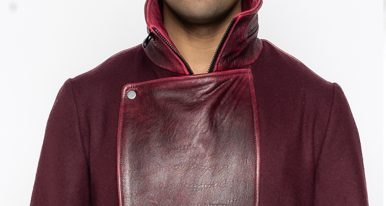 Robin - Leather Wool Coat