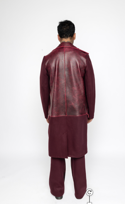 Robin - Leather Wool Coat