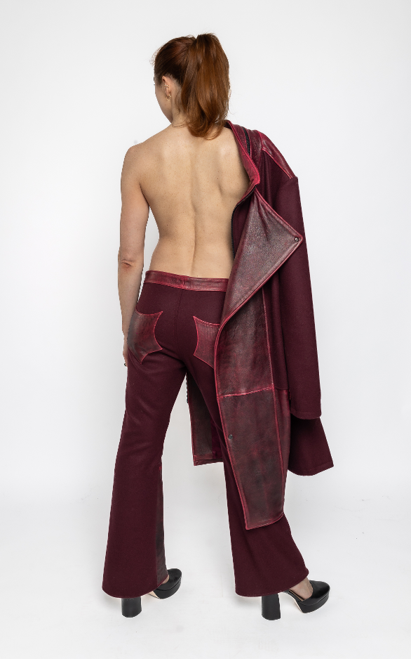 Robin - Leather Wool Trousers