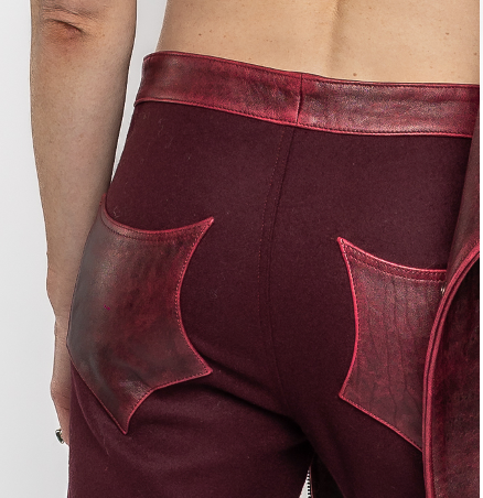 Robin - Leather Wool Trousers