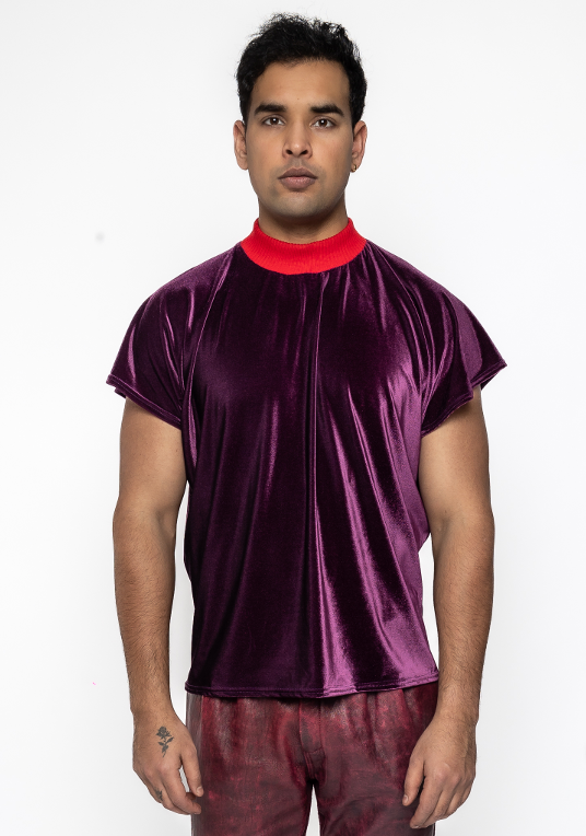 Ash - Boxy Tshirt in Purple Velvet