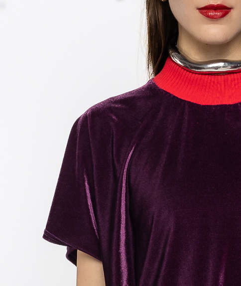 Ash - Boxy Tshirt in Purple Velvet