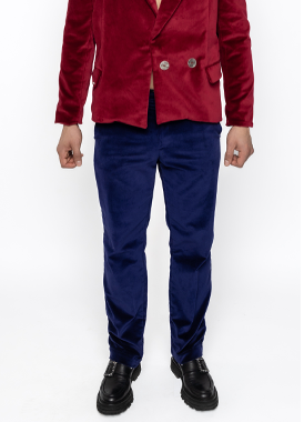 Alex - Velvet Suit Trousers Purple
