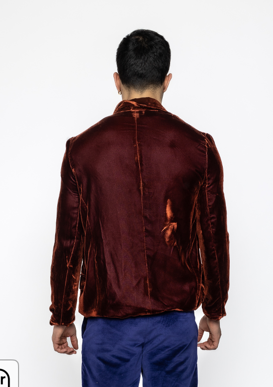 Neo - Suit Jacket in Brown Velvet