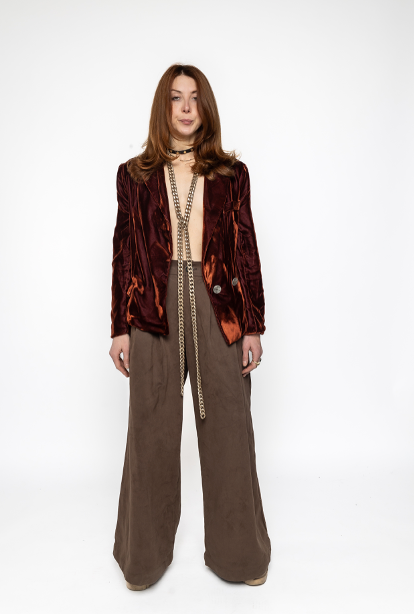 Neo - Suit Jacket in Brown Velvet