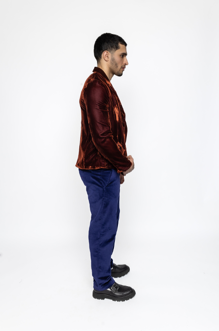 Neo - Suit Jacket in Brown Velvet