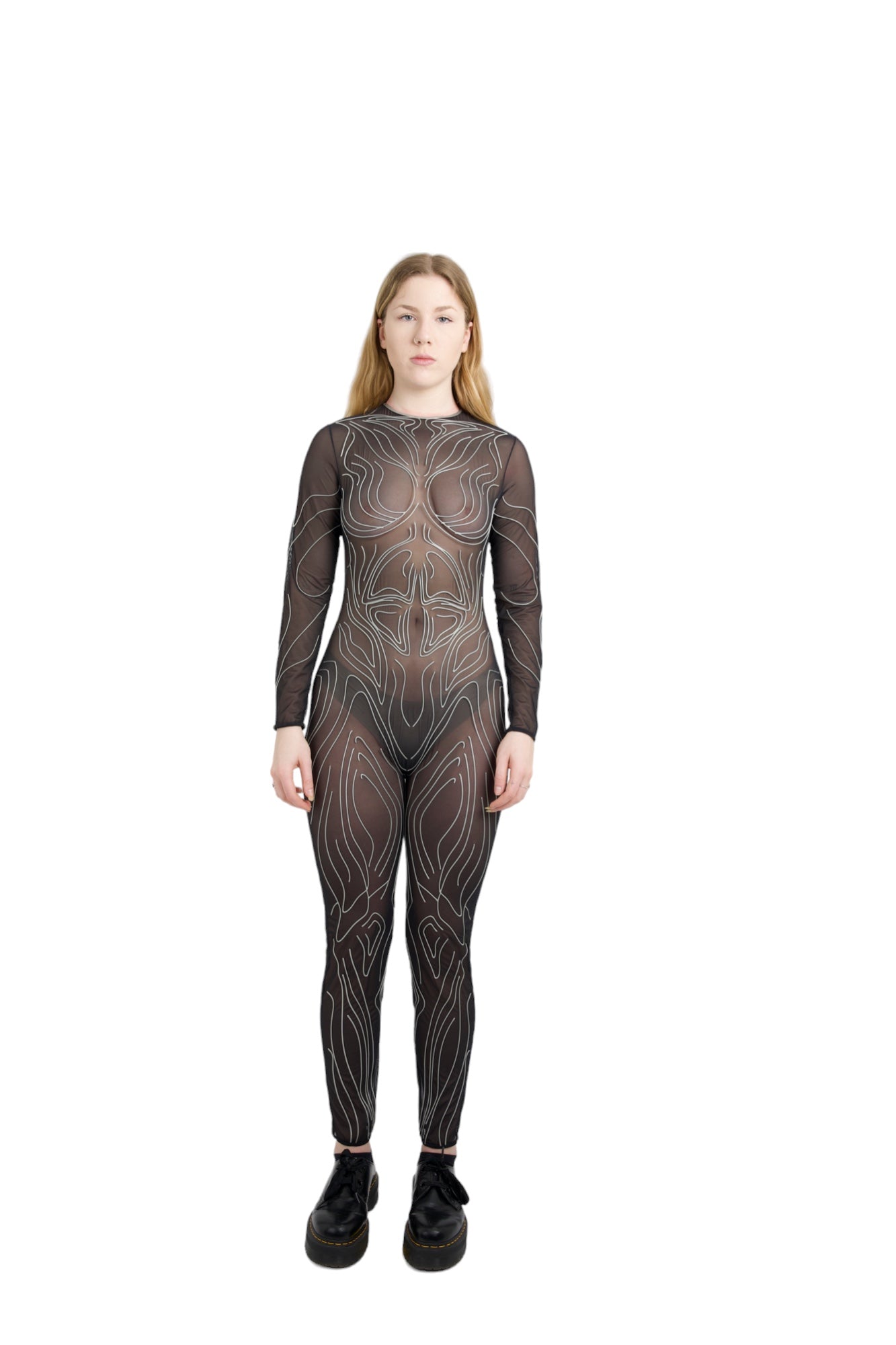 3D Latex Catsuit - Silver