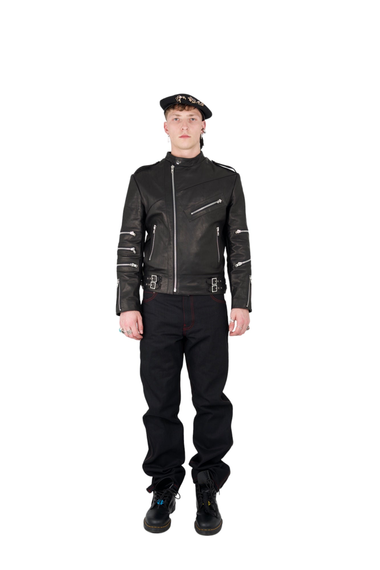 Nominal London Black Leather Biker Jacket - Masculine Style