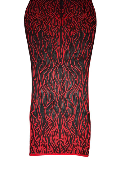 3D Latex Maxi Dress  Red